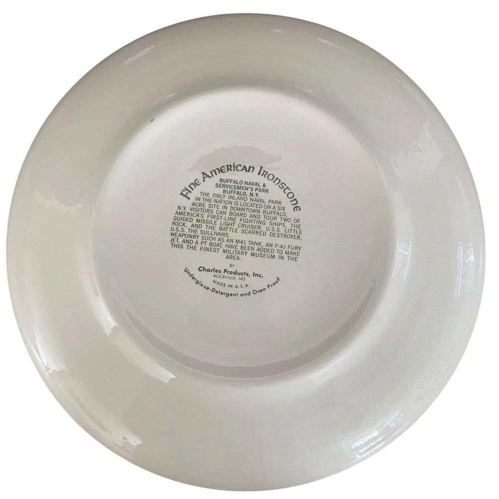 Buffalo Naval Servicemens Park Souvenir Plate USS Little Rock‎ Ironstone 9.25in